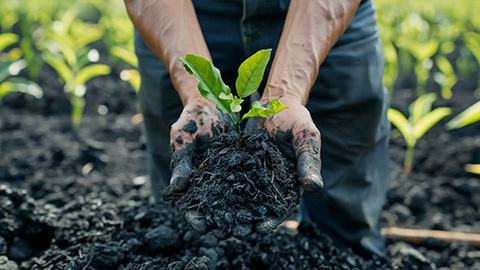 MYNO biochar in soil